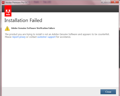 Hướng dẫn sửa lỗi Adobe Genuine Software Verification Failure khi cài bộ adobe CC  2015 2014