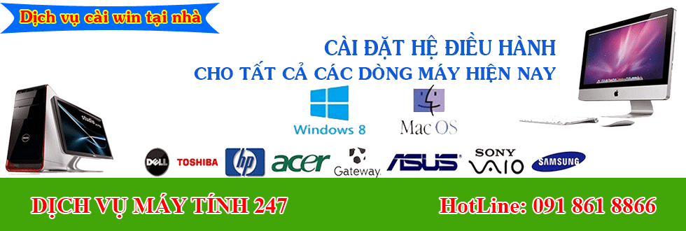 Dịch vụ máy tính 247 - 0987 457 206 cài win tại nhà Hà Nội